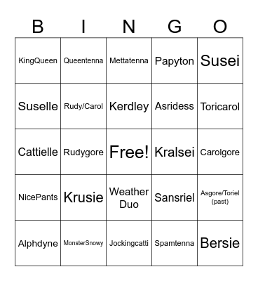DELTARUNE CH 5 (SHIPS EDITION) Bingo Card