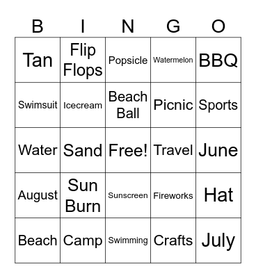 Summer BINGO Card