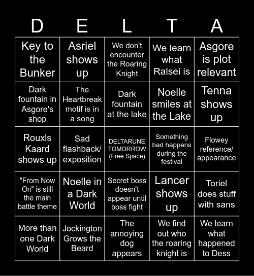 Chapter 5 Bingo Card
