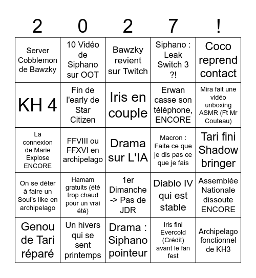 JUMANJI partie n°7 ! Bingo Card