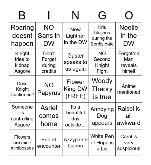 dingo bingo delta runo Bingo Card