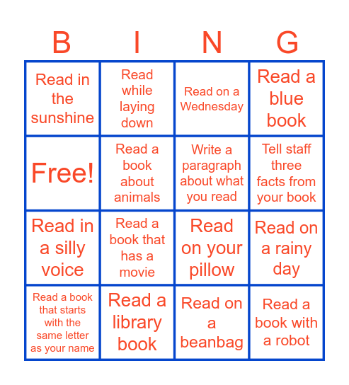Summer Reading Bingo! Bingo Card