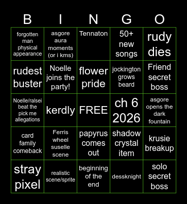 DELTYRUNE Bingo Card