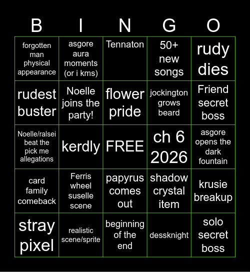 DELTYRUNE Bingo Card