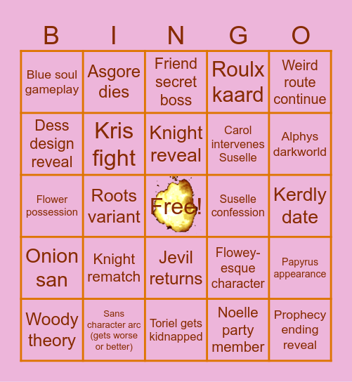 LARPRUNE Bingo Card