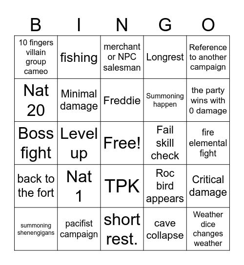 Session 4 Bingo Card