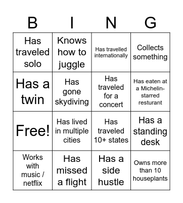 Bingo! Bingo Card