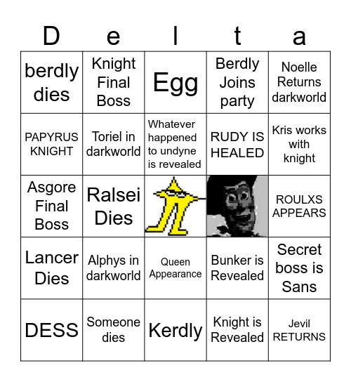 Deltarune Bingo Card