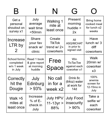 Miller's Summer Bingo: July 25-Aug 7, 2026 Bingo Card