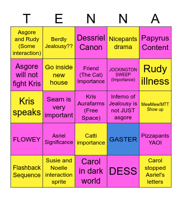 Predictions Bingo Card