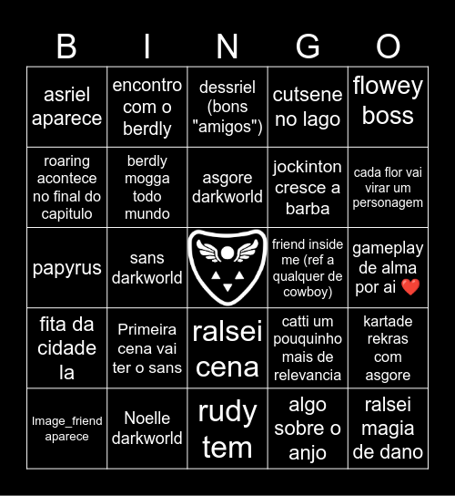 Deltarune Chapter 5 Bingo Card