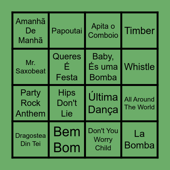 BINGO MUSICAL Bingo Card