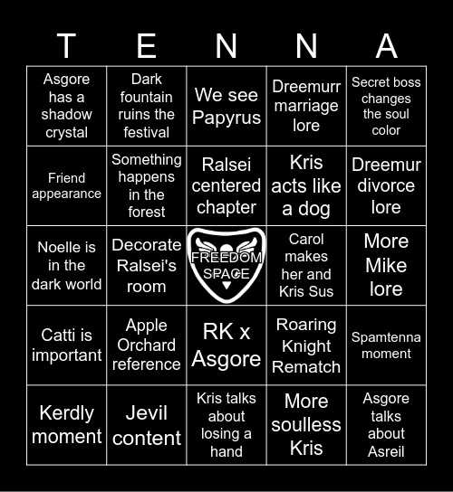 DELTARUNE CHAPTER 5 Bingo Card