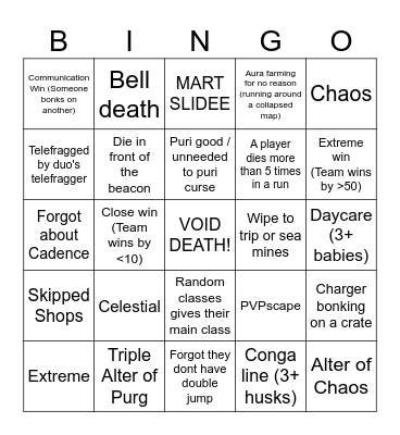 TOURNAMENT BINGO BABYY Bingo Card