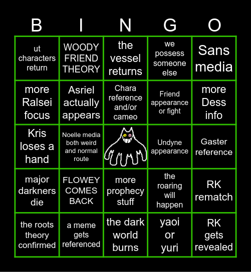Deltarune CH5 Bingo Card