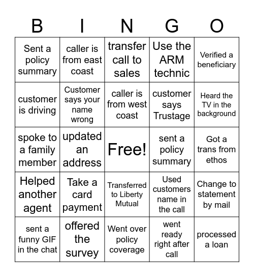 June Friday BINGO Card