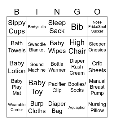 Two Cuties Baby Shower Bingo Card