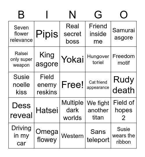 Delta chapter 5 Bingo Card