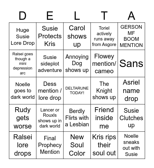 Chapter 5 Bingo Card
