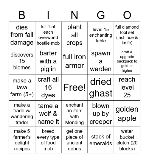 VenErika Craft Bingo Card