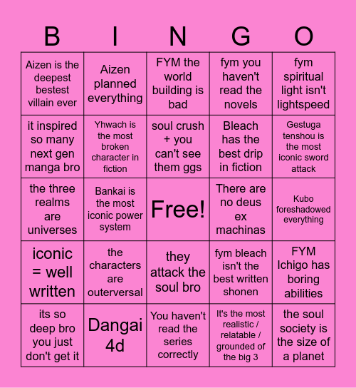 Clorox Bingo Card