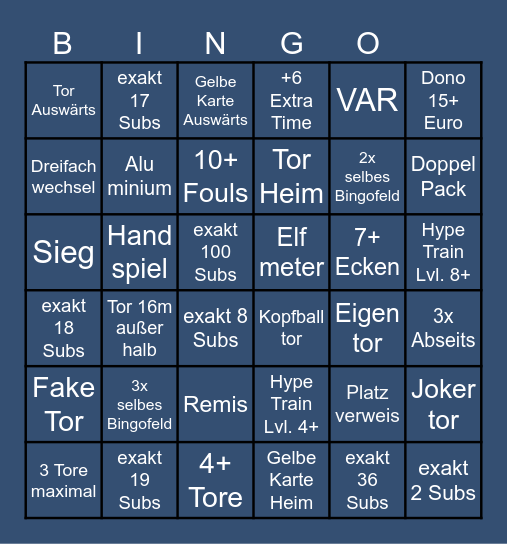 Jordanien - Argentinien Bingo Card
