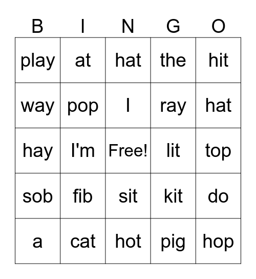 Ms. Hoehnen's Bingo Card