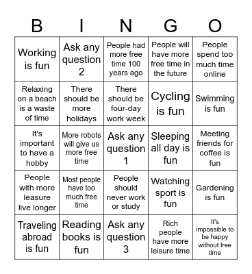 Traveling School Bingo Card