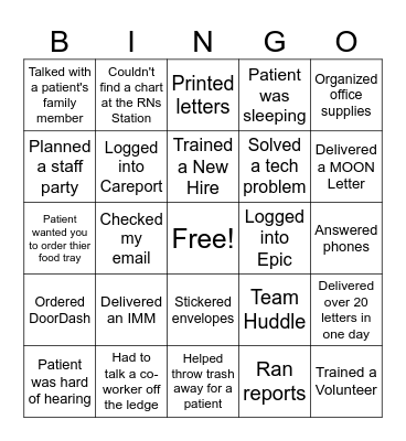 CMA Bingo Card