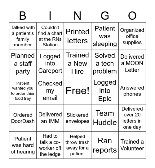 CMA Bingo Card