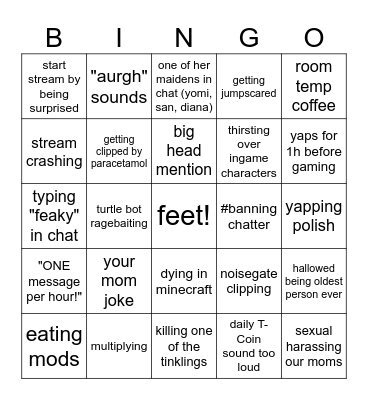 tinkieVT Bingo Card