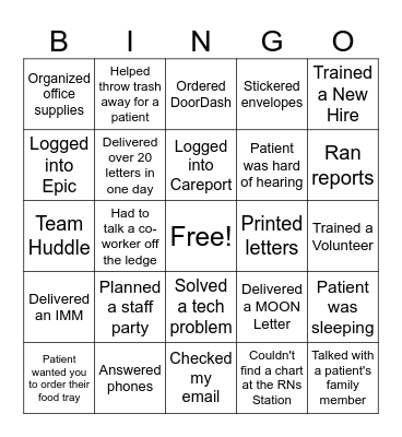 CMA BINGO Card
