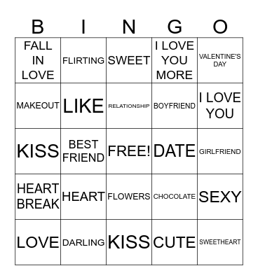 V-DAY BINGO Card