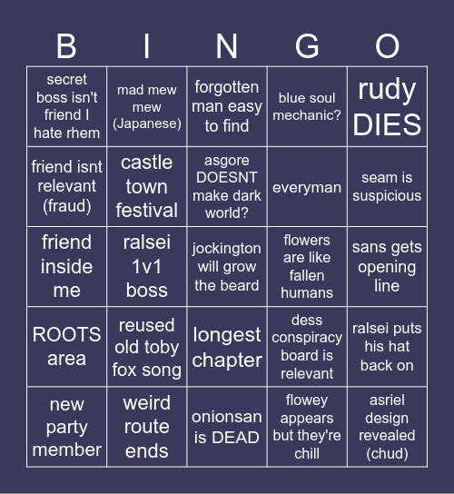 delaware bingo Card
