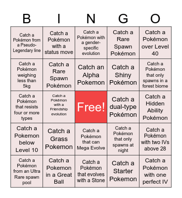 CC Pokedex Bingo #2 Bingo Card