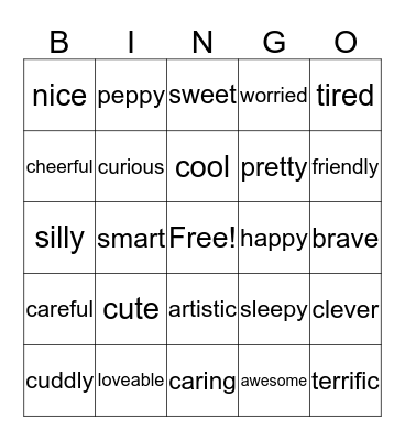 I Am Awesome BINGO Card
