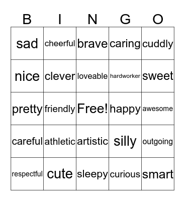 I Am Awesome BINGO Card