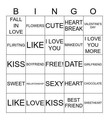 V-DAY BINGO Card