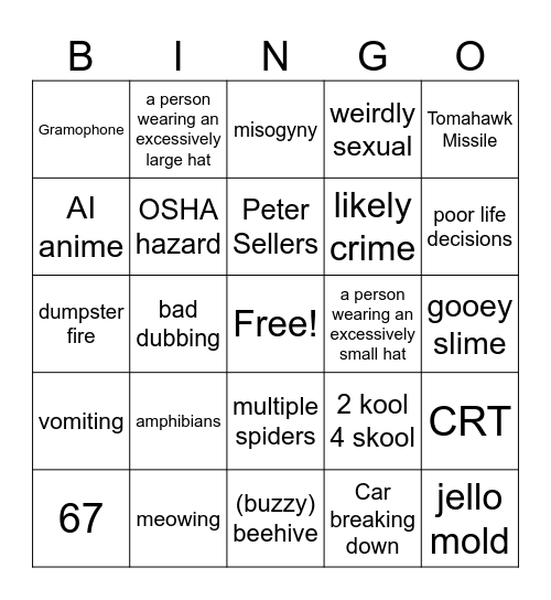 Brainrot Bingo Card