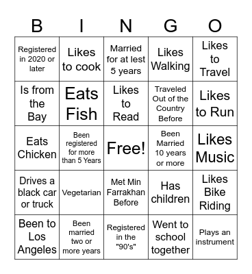 Couple Bingo Card