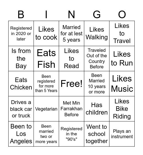 Couple Bingo Card