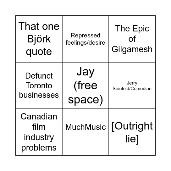 Matt Johnson Interview Topic Bingo Card