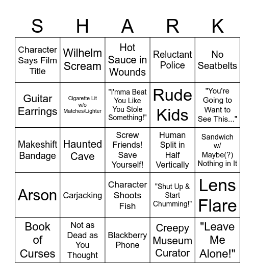 Ghost Shark Bingo Card