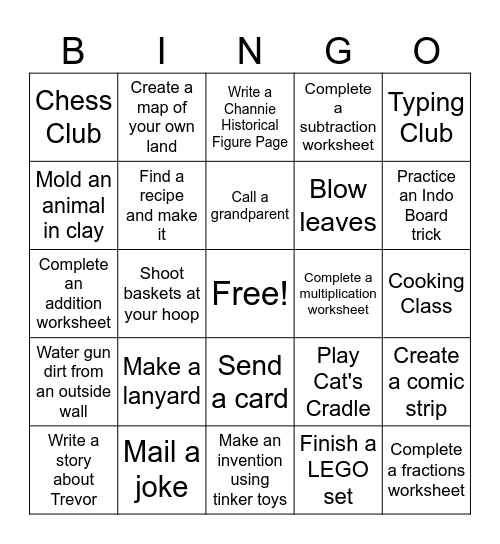 Ari's Summer Bingo! Bingo Card