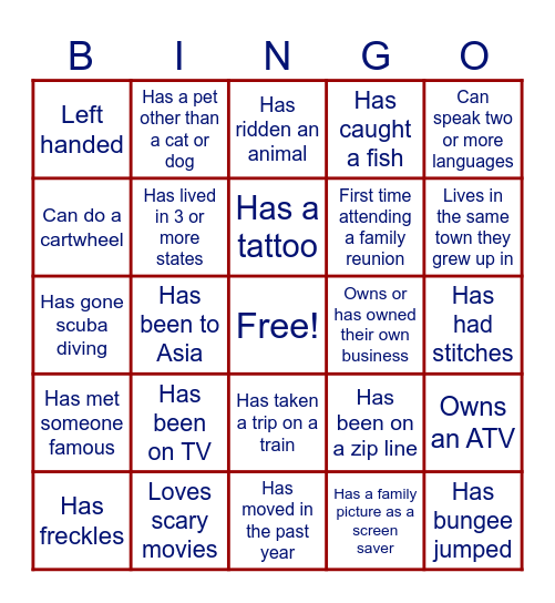 Tanner Family Reunion 2026 Bingo Card