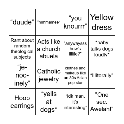 Dani bingo Card