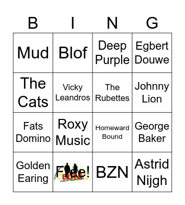 Muziek Bingo B.C. ELTO Bingo Card