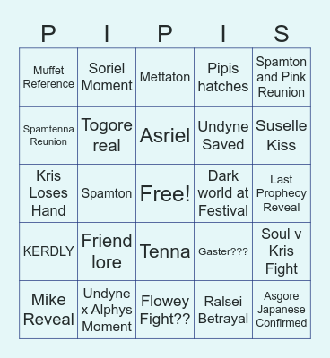 Deltrune ch.5 Bingo Card