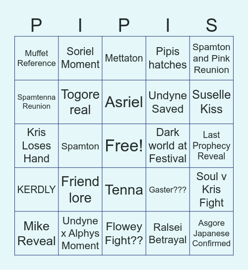 Deltrune ch.5 Bingo Card