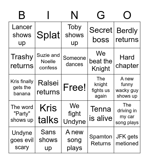 Chapter 4 Bingo Board Bingo Card